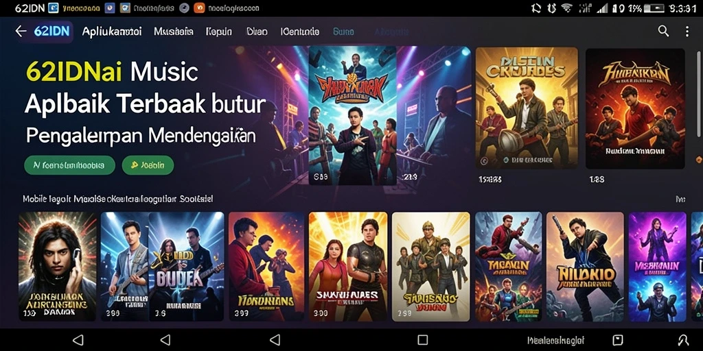 Tampilan gameplay di aplikasi 62IDN yang penuh musik dan interaksi.
