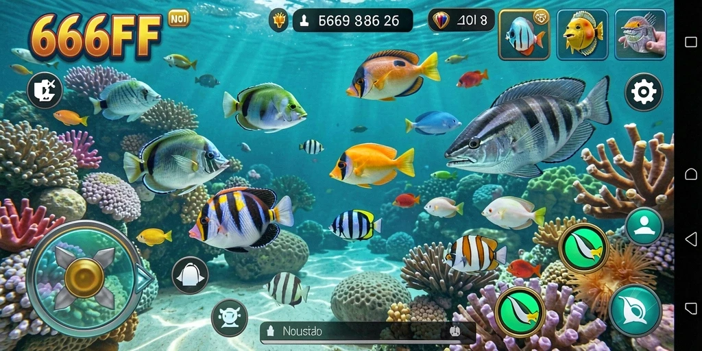 Tampilan gameplay seru dalam permainan Tembak Ikan 666FF.