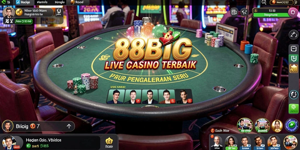 Screenshot gameplay Live Casino di 88BIG yang menampilkan dealer langsung.