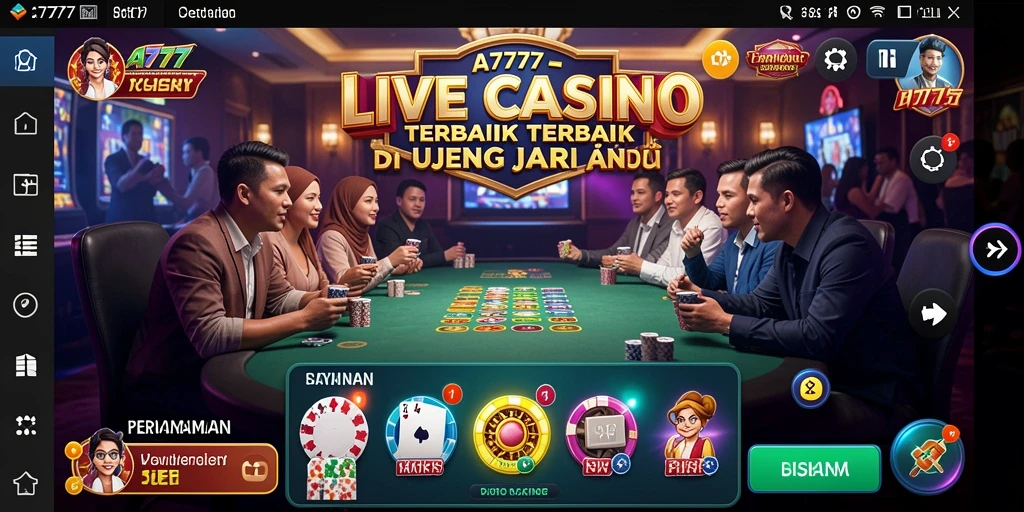 Tampilan gameplay Live Casino yang mendebarkan di A7777.