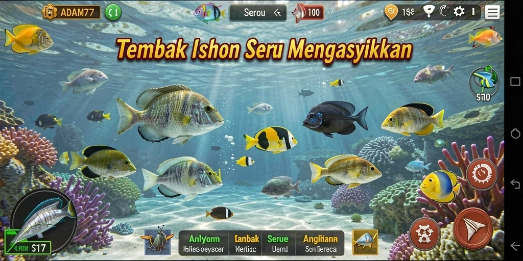 Gameplay seru Tembak Ikan di ADAM77 dengan grafis yang menawan.