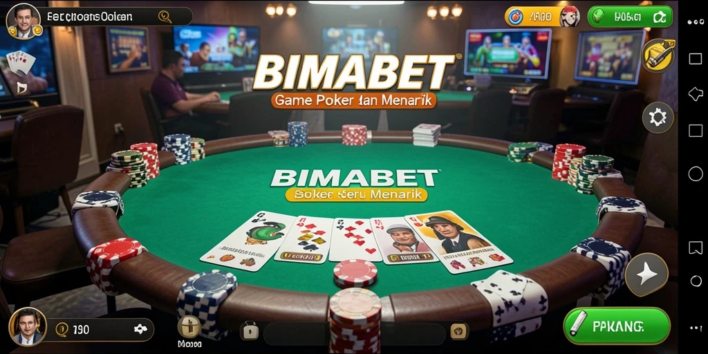 Tangkapan layar gameplay BIMABET dengan suasana Poker yang menegangkan.