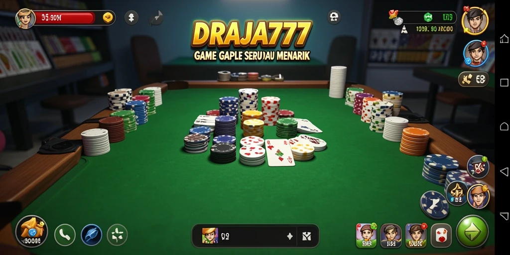 Screenshot menampilkan gameplay seru DRAJA777 di meja Gaple.