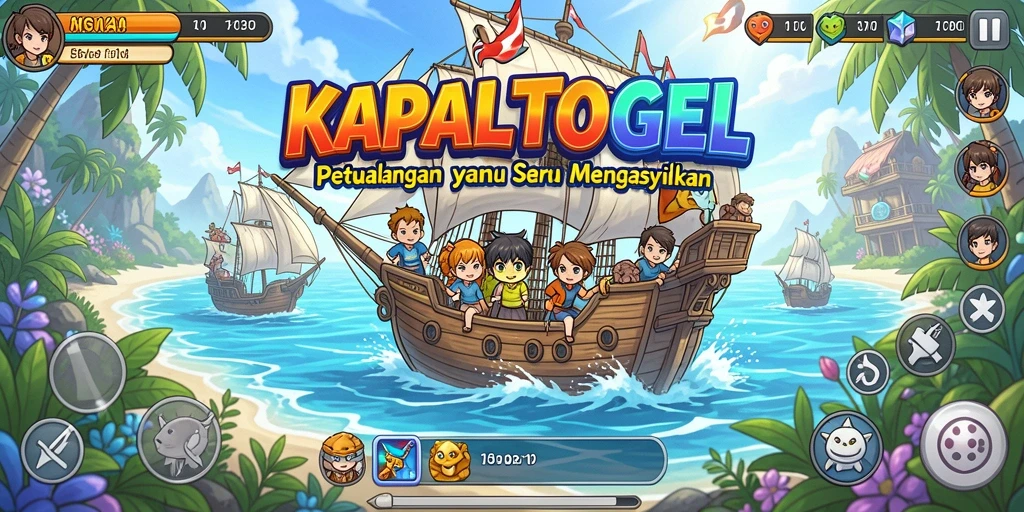 Tampilan gameplay KAPALTOGEL dengan karakter anime yang menakjubkan.