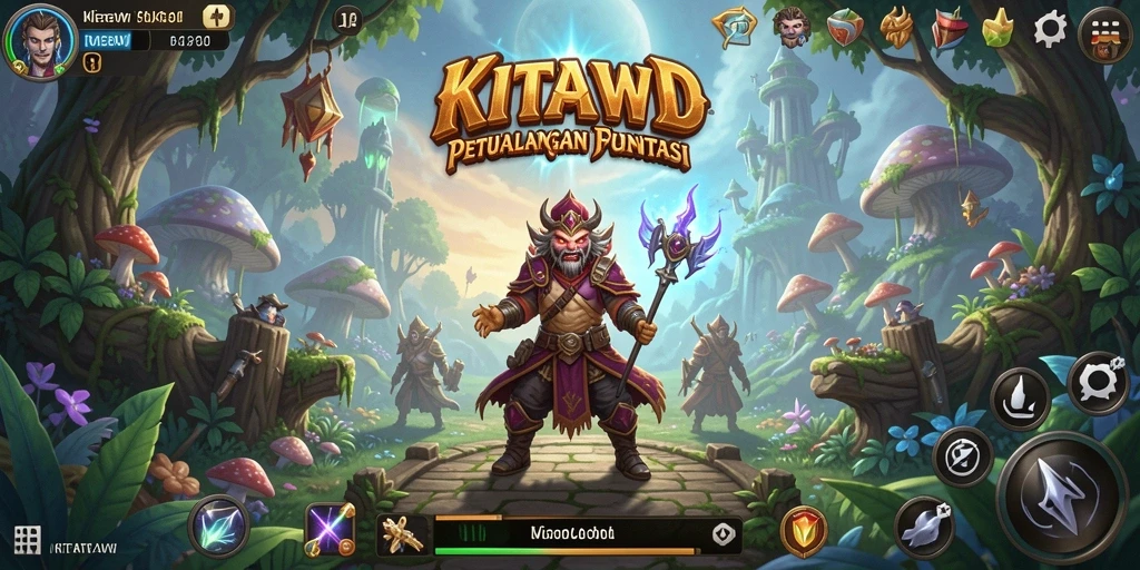 Screenshot KITAWD menampilkan pemain menjelajahi dunia petualangan yang menakjubkan.
