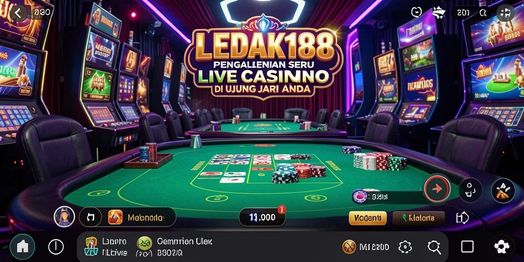 Screenshot utama LEDAK188 menampilkan gameplay Live Casino yang mengesankan.