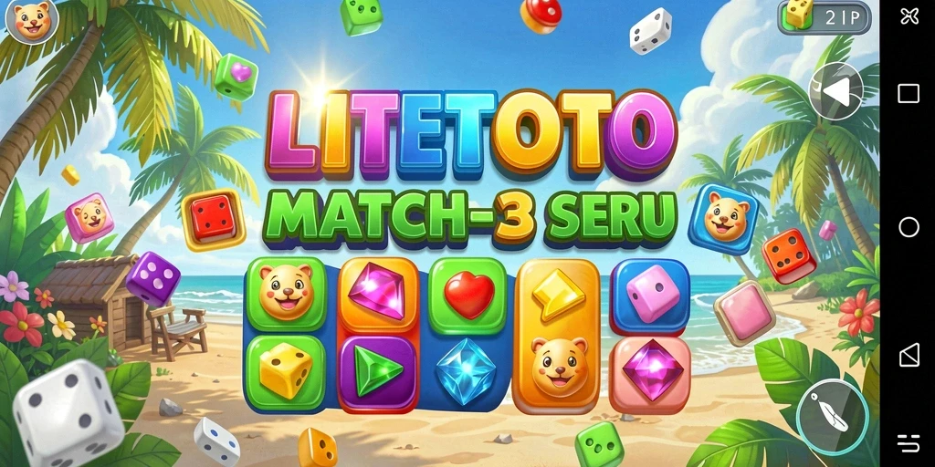 Tampilan gameplay seru dalam LITETOTO dengan tantangan Match-3.