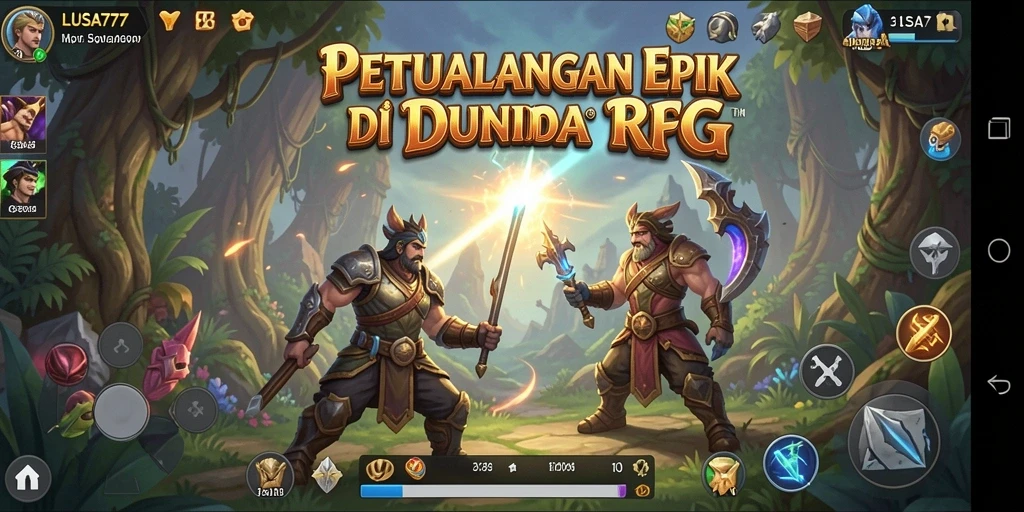 Screenshot menampilkan pertempuran epik di LUSA777 dengan grafis yang stunning.