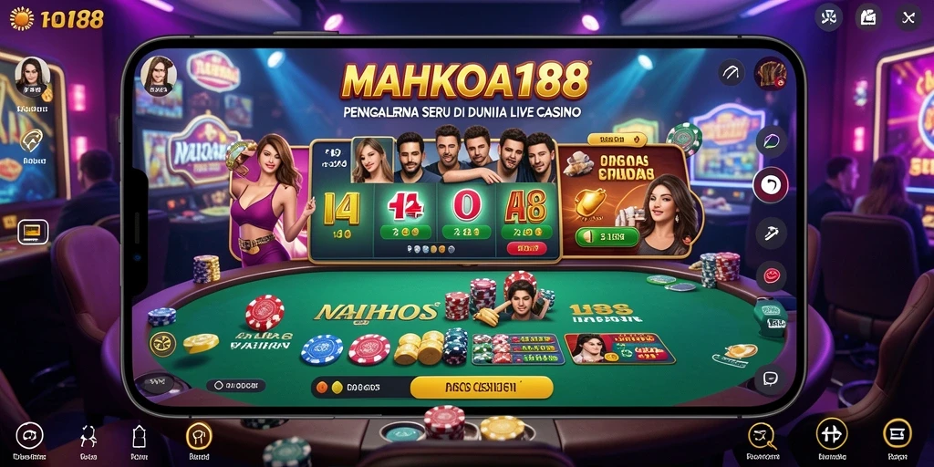 Tampilan menawan dari gameplay Live Casino di MAHKOTA188.