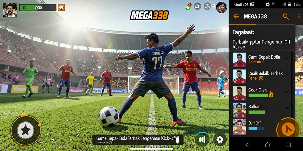Tampilan menarik dari gameplay sepak bola di MEGA338.