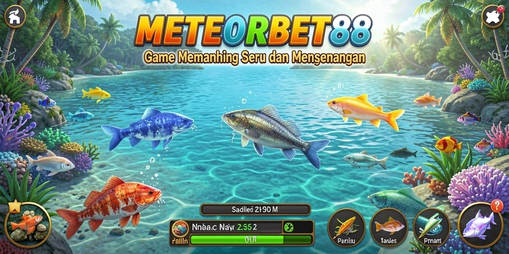 Tampilan gameplay METEORBET88 yang seru saat menangkap ikan.