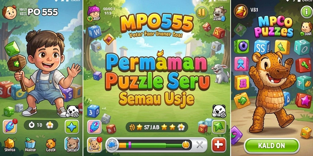 Screenshot MPO555 menampilkan gameplay puzzle yang seru dan menantang.