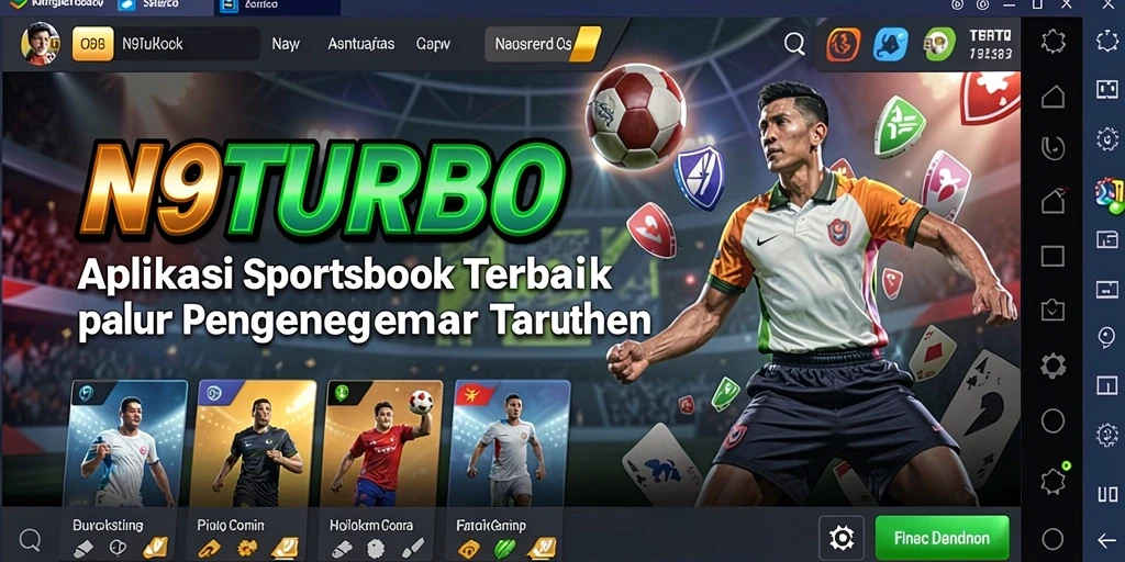Tampilan antarmuka N9TURBO dengan berbagai opsi taruhan olahraga.