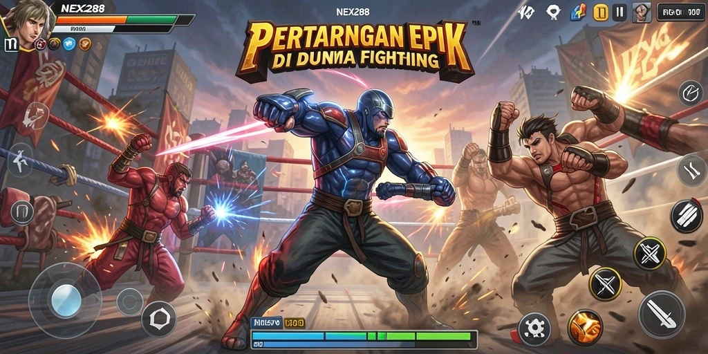 Tangkapan layar NEX288 menampilkan gameplay Fighting yang intens dan menarik.