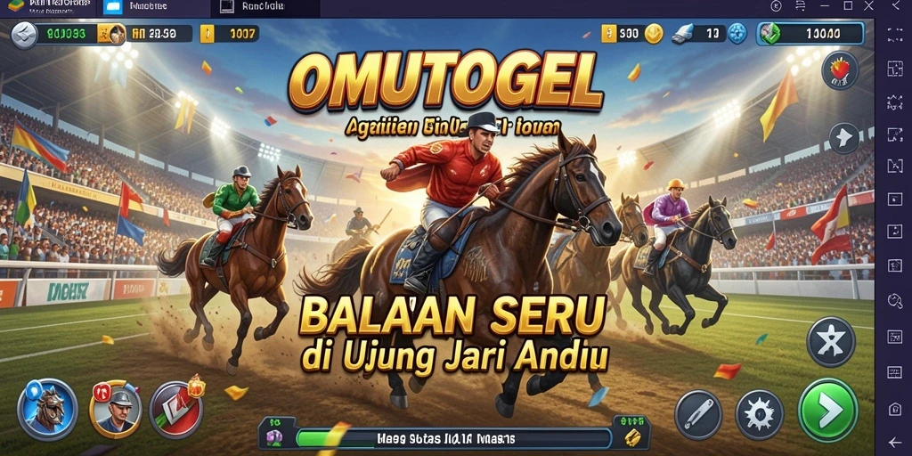 Screenshot gameplay OMUTOGEL menampilkan lintasan balapan yang mendebarkan.