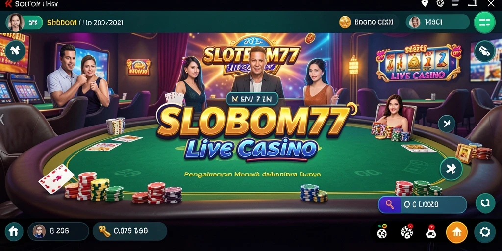 Tampilan permainan Live Casino yang mendebarkan di SLOTBOM77.