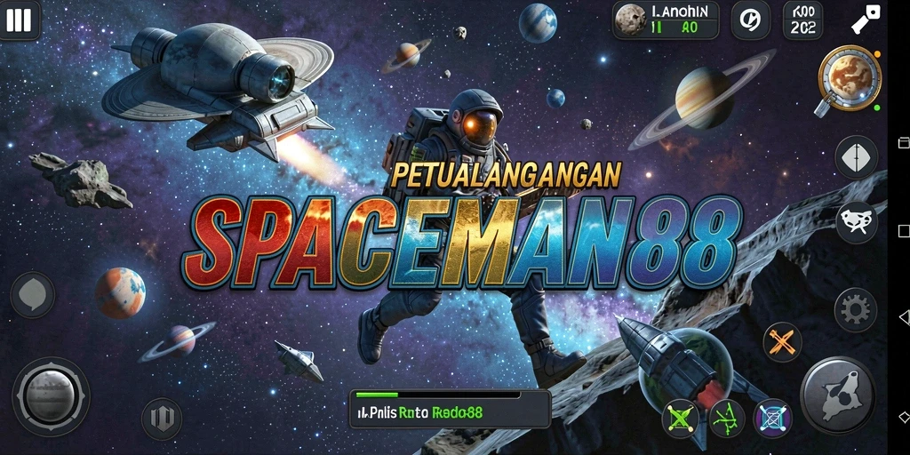 Screenshot gameplay SPACEMAN88 yang menampilkan petualangan luar angkasa.