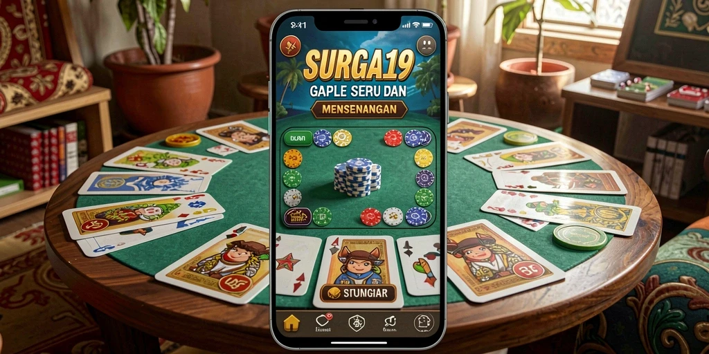 Tampilan gameplay Gaple yang seru dan interaktif di SURGA19.