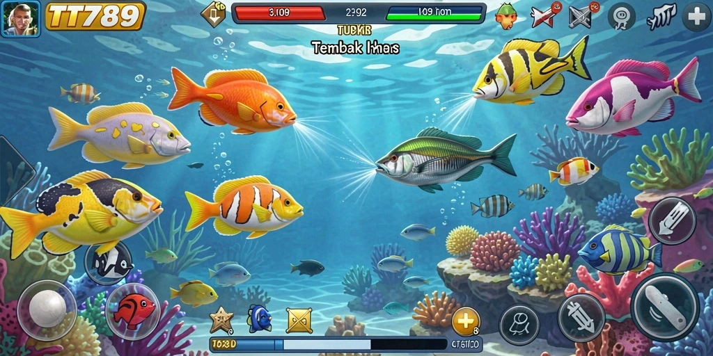 Tampilan gameplay Tembak Ikan TT789 yang seru dan menarik.