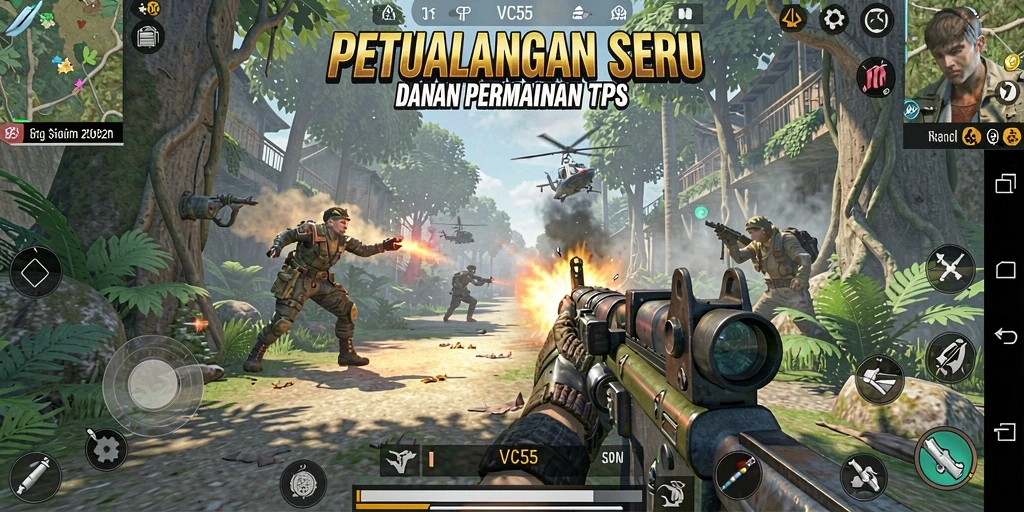 Screenshot menampilkan aksi mendebarkan dalam game TPS.